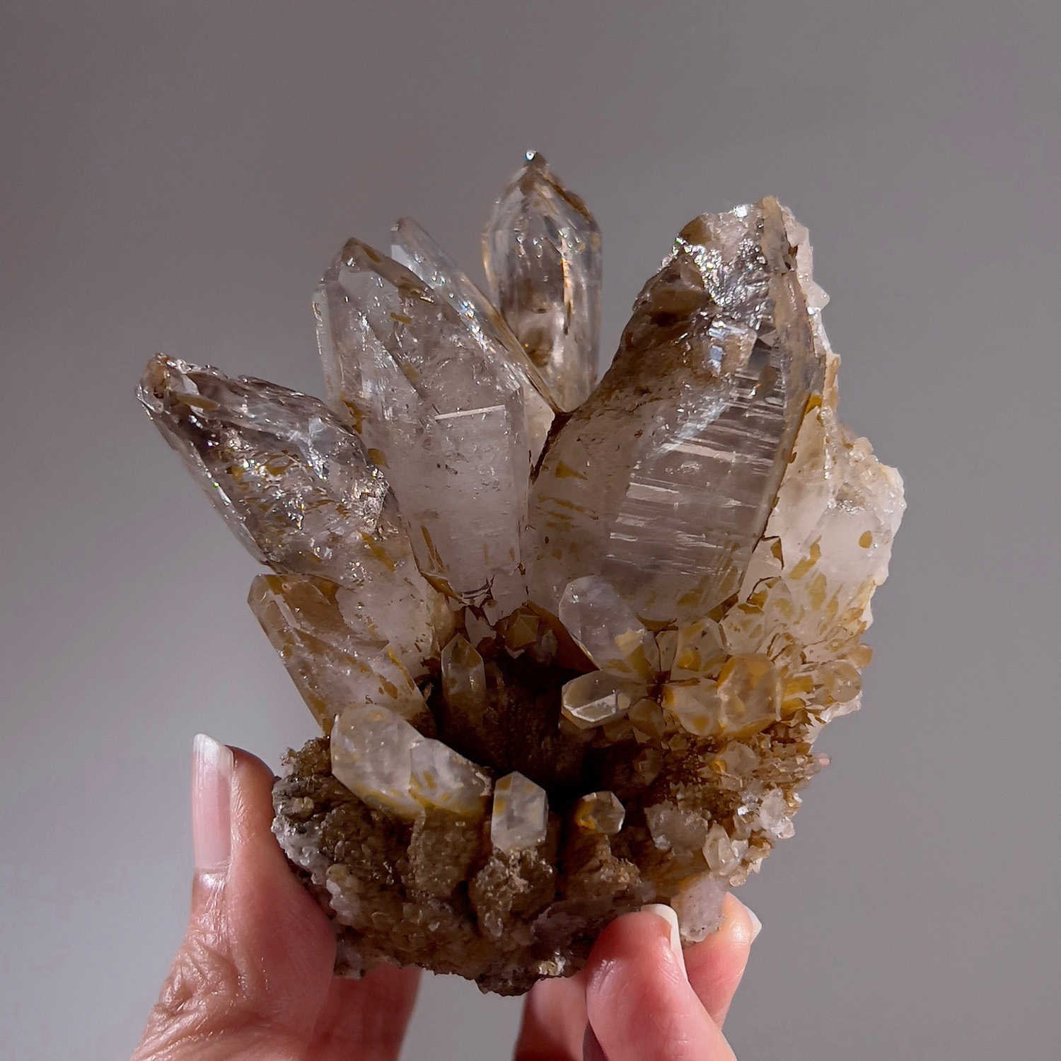 納米比亞-布蘭登堡淡茶色水晶簇 #風水型 231g (257-2)